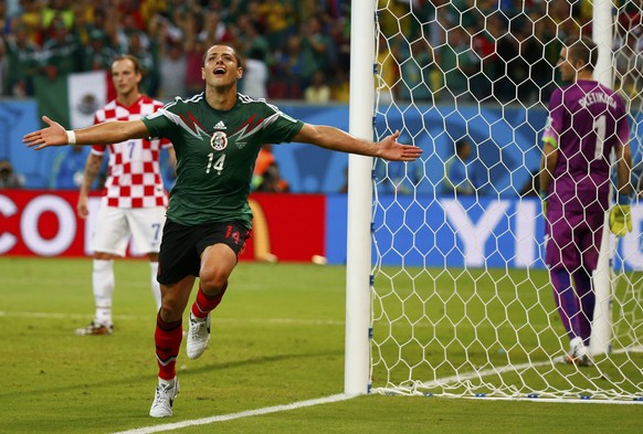 «Chicharito» jubelt: Javier Hernandez schiesst das alles entscheidende 3:0.