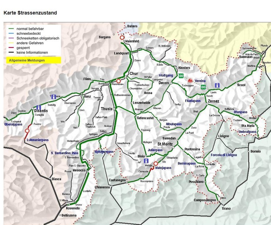 Die gesperrten Strassen im Überblick.