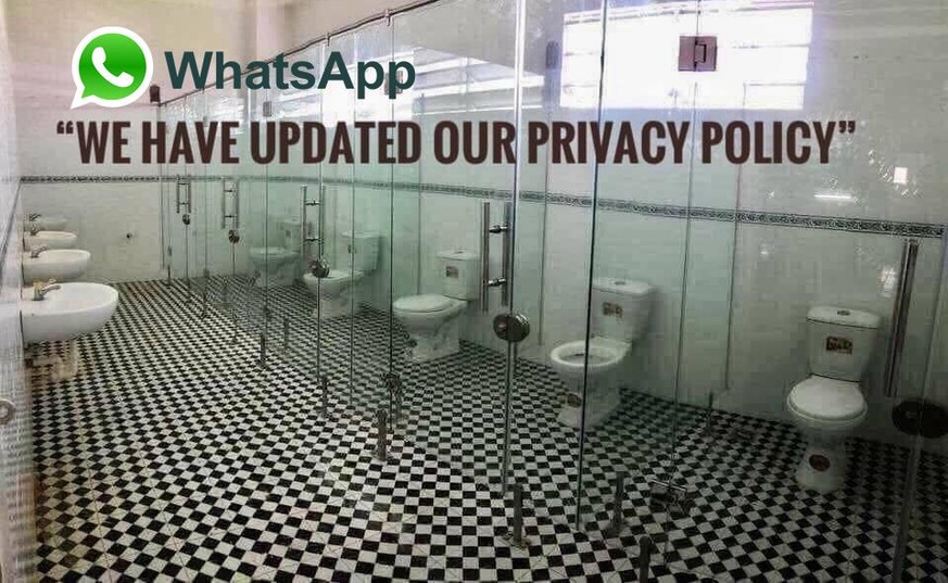 WhatsApps Datenschutzrichtlinie bildlich dargestellt.
