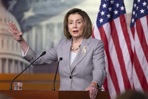 epa08065936 US Speaker of the House Nancy Pelosi holds a news conference on Capitol Hill in Washington, DC, USA, 12 December 2019. Pelosi faced questions on the impeachment inquiry, as the House Judic ...