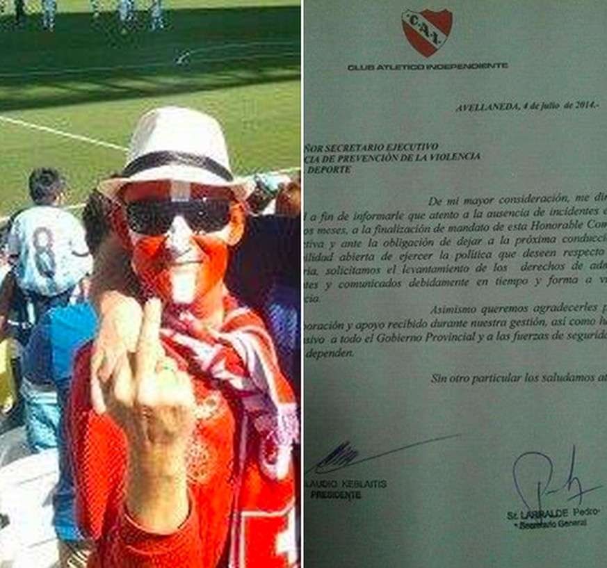 Alvarez verspottet die Behörden: Er postet den Brief, der ihm die Einreise verbietet und sich selber im Stadion.