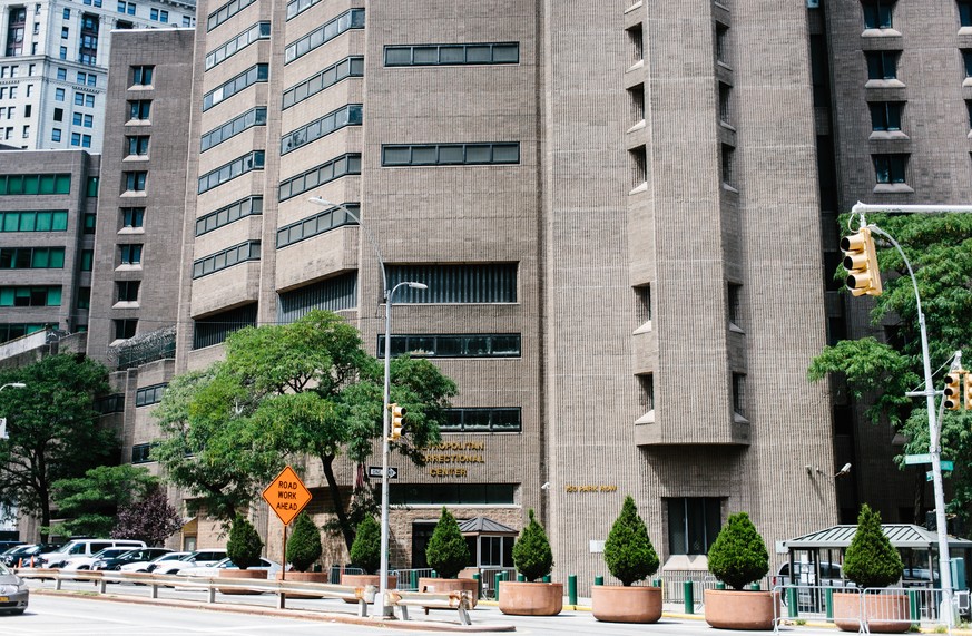 epa07766858 External view of the Manhattan Correctional Center where the US financier Jeffrey Epstein was found dead in New York, USA, 10 August 2019. According to media reports, Epstein was found dea ...