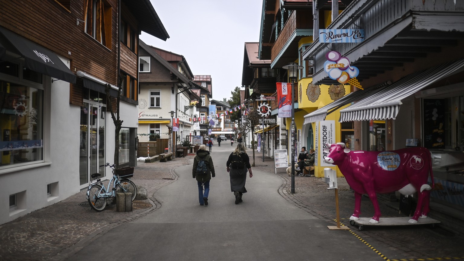 General view of the village during the 2021 Nordic Skiing World Championships, in Oberstdorf, Germany, on Wednesday, March 3, 2021.(KEYSTONE/Gian Ehrenzeller)
