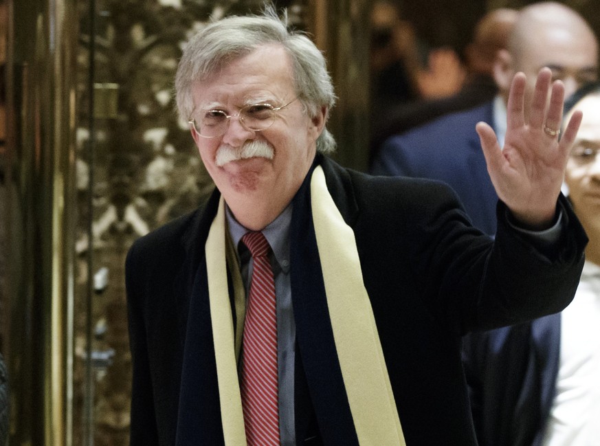 epa06622052 (FILE) Former US ambassador to the United Nations John Bolton waves following a meeting with US President-elect Donald Trump at Trump Tower in New York, New York, USA, 02 December 2016 (re ...