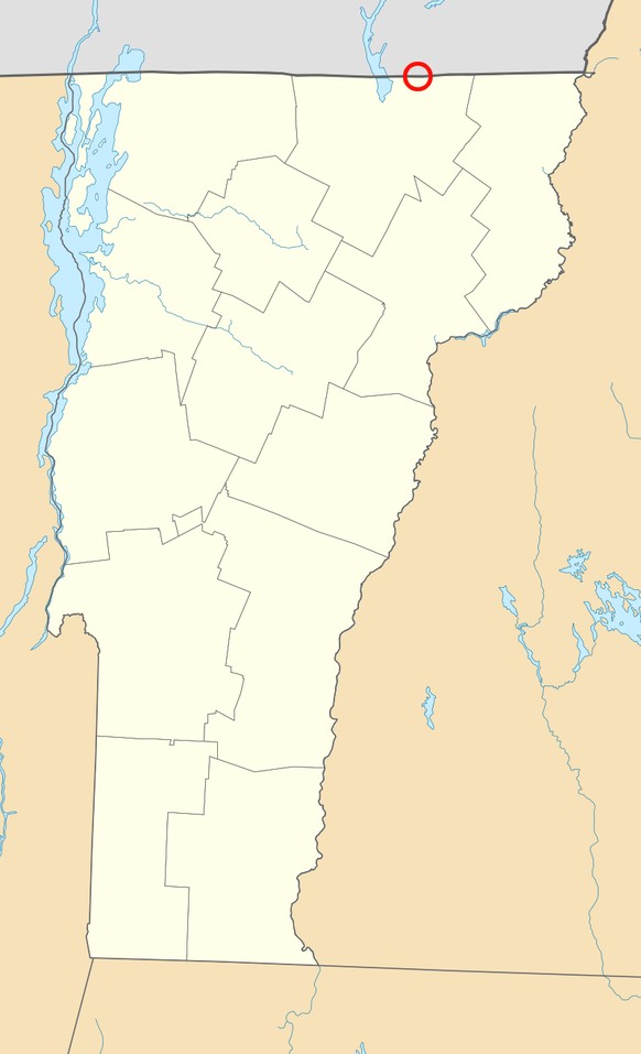 Karte: Derby Line, US-Staat Vermont