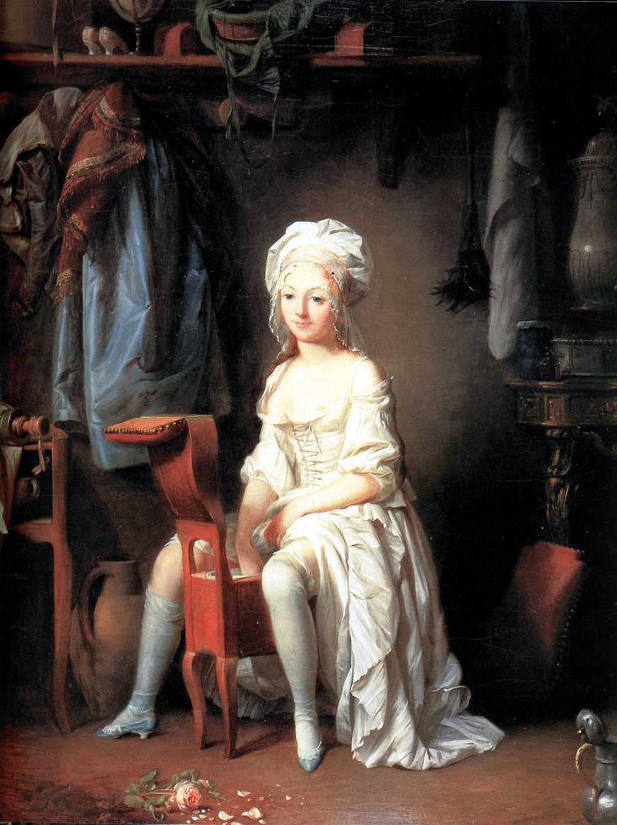 «La Toilette intime ou la Rose effeuillée», gemalt von Louis-Léopold Boilly (1761–1845), Jahr und Standort unbekannt.
https://de.wikipedia.org/wiki/Datei:Boilly_La_Toilette_intime_ou_la_Rose_effeuill% ...