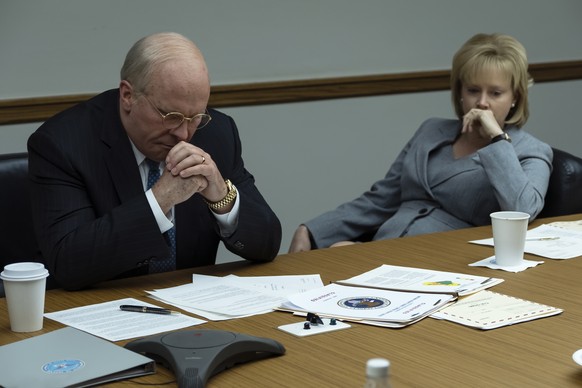 This image released by Annapurna Pictures shows Christian Bale as Dick Cheney, left, and Amy Adams as Lynne Cheney in a scene from &quot;Vice.&quot; (Matt Kennedy/Annapurna Pictures via AP)