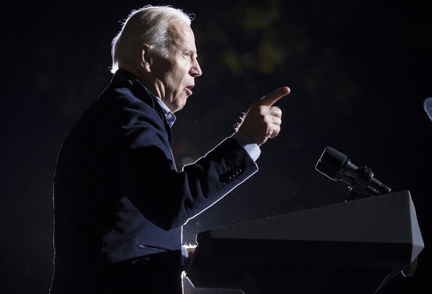 epa07527035 (FILE) - US Vice President Joe Biden delivers remarks to introduce Democratic candidate for vice president Tim Kaine during a rally for Democratic presidential candidate Hillary Clinton, o ...