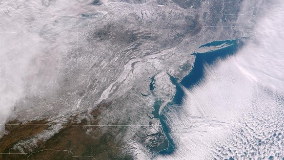 Das Satellitenbild vom 22. Januar zur eisigen Situation im Nordosten der USA.