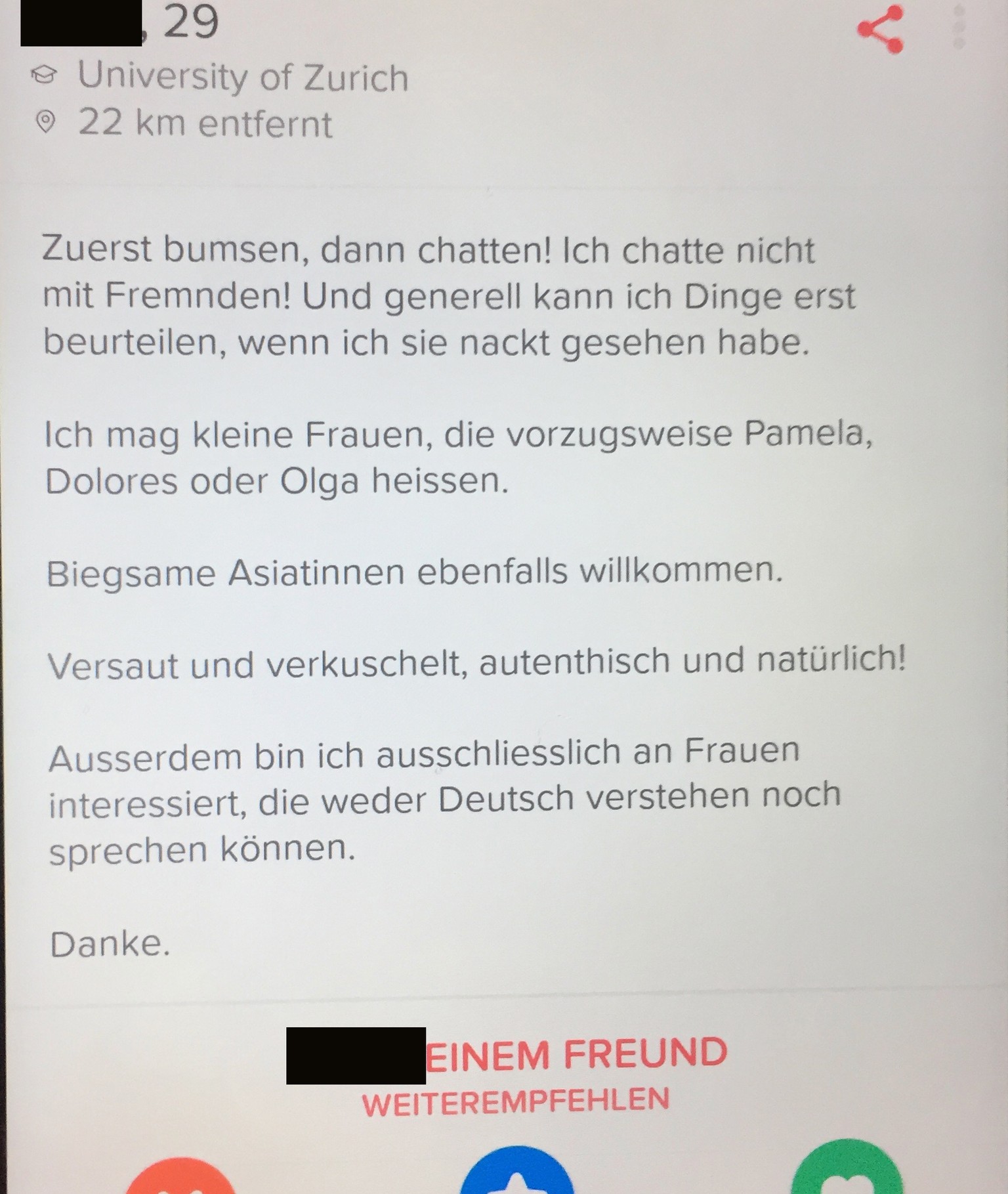 Männer tinder beschreibung Amüsante Sprüche