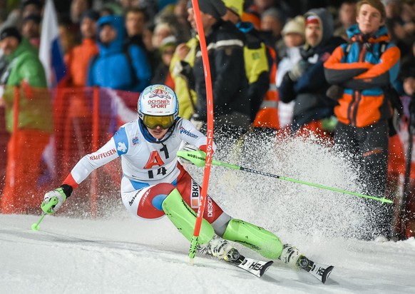 Denise Feierabend (SUI) waehrend dem 1. Durchgang im Slalom der Damen am Dienstag, 9. Januarr 2018, in Flachau. (KEYSTONE/APA/EXPA/ERICH SPIESS