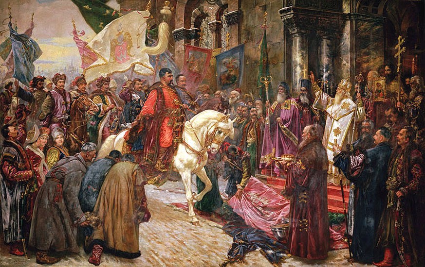 Unter der polnisch-litauischen Herrschaft gewann auch der Katholizismus an Boden.&nbsp;Dagegen erhoben sich 1648 die orthodoxen Kosaken unter&nbsp;Bohdan Chmelnyzkyj, wobei es zu entsetzlichen Massake ...