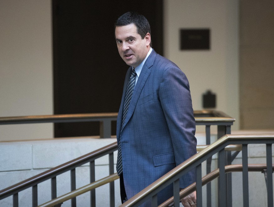 FILE - In this Feb. 27, 2018 file photo, House Intelligence Committee Chairman Devin Nunes, R-Calif., a close ally of President Donald Trump, arrives at the Capitol in Washington. Nunes is suing Twitt ...