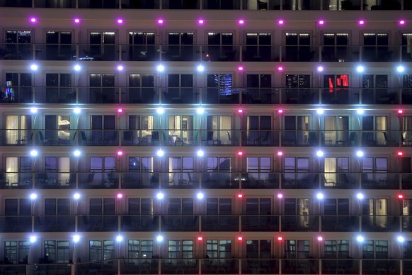 Empty cabins on the cruise ship World Dream docked at Kai Tak cruise terminal after passengers have left the ship after being quarantined for the coronavirus in Hong Kong, Sunday, Feb. 9, 2020. Severa ...