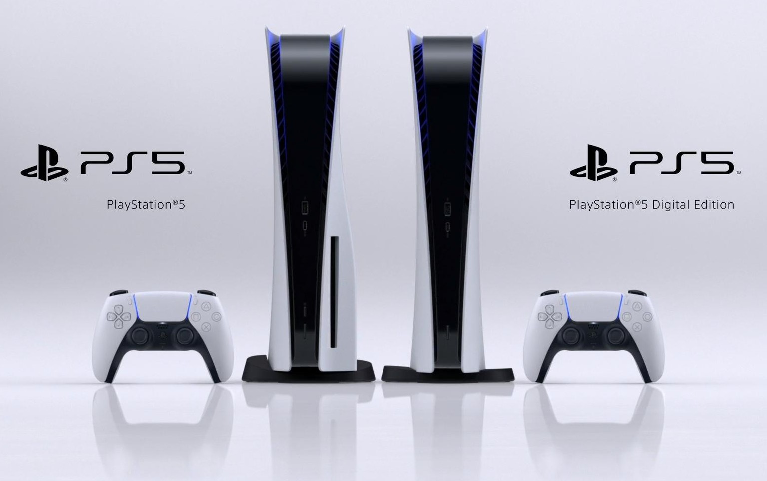 Gestatten, die neue PS5 und die schlankere PS5 Digital Edition (ohne Laufwerk).
