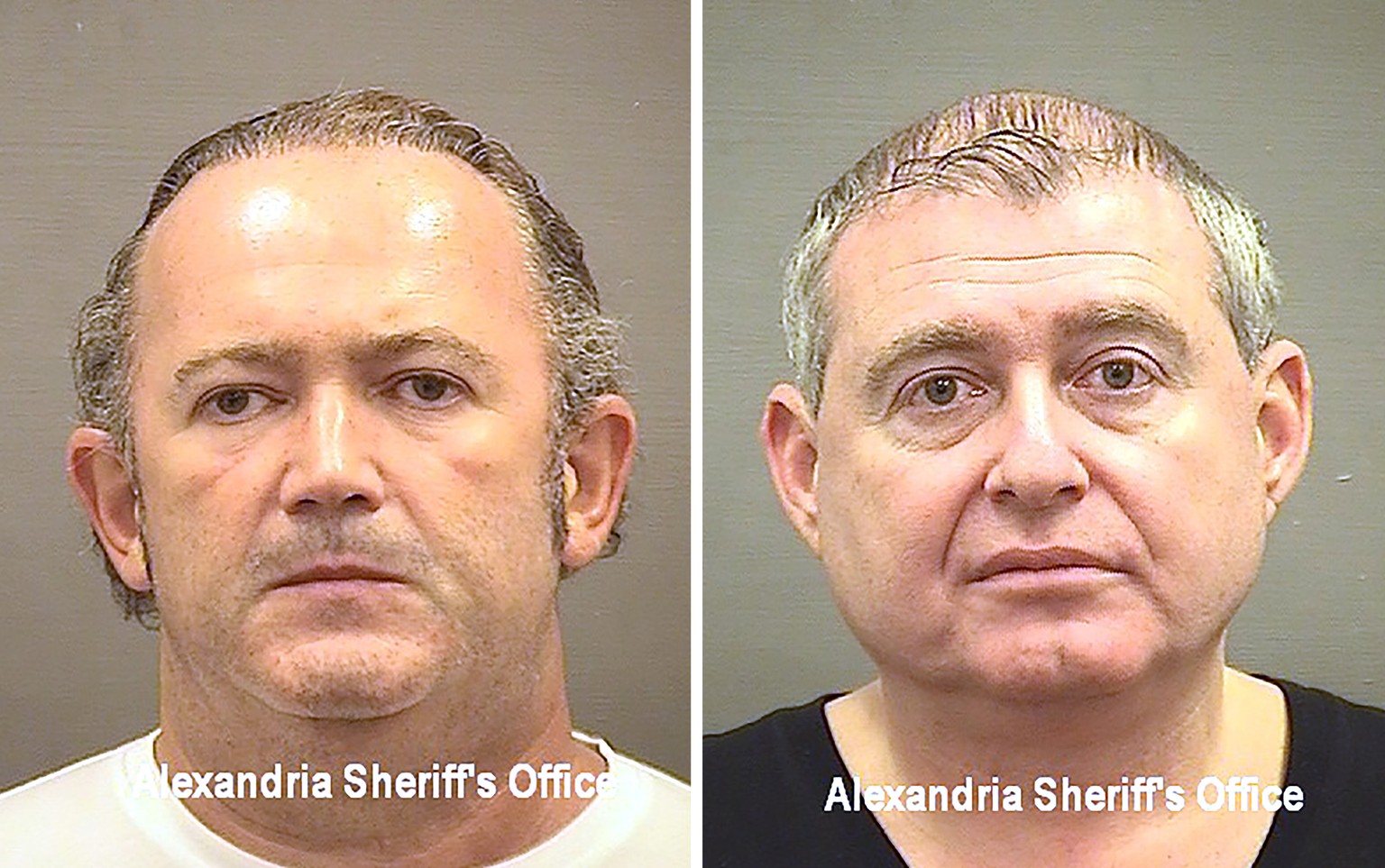 epa07911032 A handout combination image released by the Alexandria Sheriff&#039;s Office on 10 October showing Igor Fruman (L) and Lev Parnas (R) who were arrested at Dulles Airport outside of Washing ...