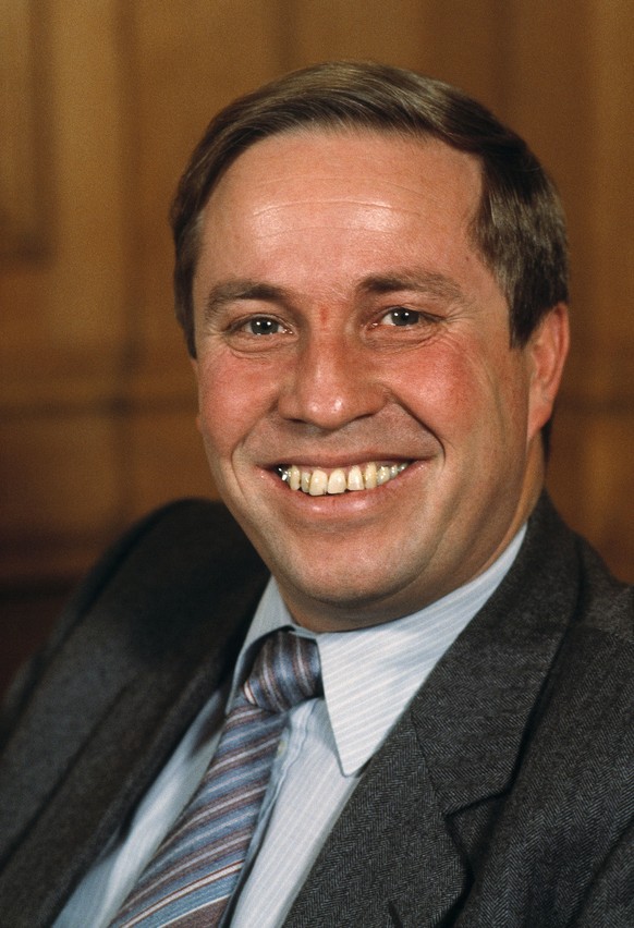Portrait von Nationalrat Christoph Blocher, SVP, aufgenommen um 1980, Ort unbekannt. (KEYSTONE/Str) : DIA]