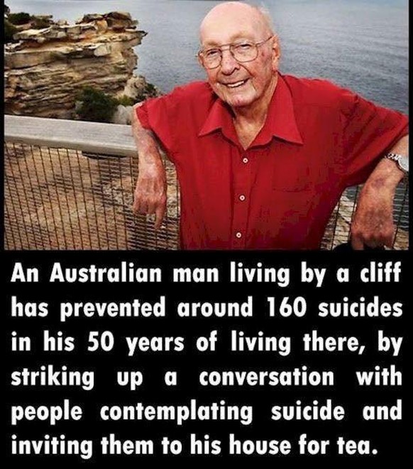Donald Ritchie hat bis zu seinem Tod vor drei Jahren rund 160 Menschen vor dem Suizid gerettet, indem er mit ihnen geredet und sie zum Tee eingeladen hat.