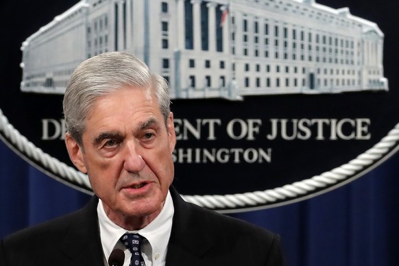 FILE - In this May 29, 2019, file photo, special counsel Robert Mueller speaks at the Department of Justice Wednesday, in Washington, about the Russia investigation. The debate over special counsel Ro ...