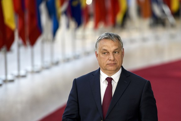epa06847825 Hungarian Prime Minister Viktor Orban arrives for an European Council summit in Brussels, Belgium, 28 June 2018. EU countries&#039; leaders meet on 28 and 29 June for a summit to discuss m ...