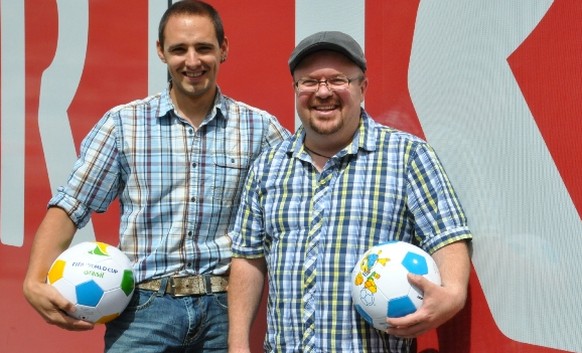 RTR-Reporter Andreas Wieland (l.) und Roman Dobler.