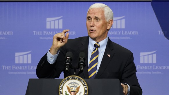 Vice President Mike Pence speaks at an event hosted by The Family Leader Foundation Thursday, Oct. 1, 2020, in Des Moines, Iowa. (AP Photo/Charlie Neibergall)
Mike Pence