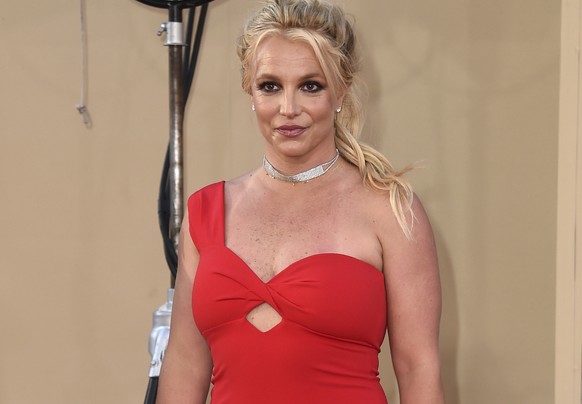 FILE - Britney Spears arrives at the Los Angeles premiere of &quot;Once Upon a Time in Hollywood&quot; on July 22, 2019. When Spears speaks to a judge at her own request on Wednesday, June. 23, 2021,  ...