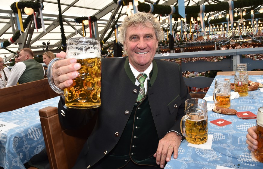 MUNICH, GERMANY - SEPTEMBER 19: Jean-Marie Pfaff poses at Schottenhamel beer tent during the Oktoberfest 2015 Opening at Theresienwiese on September 19, 2015 in Munich, Germany. (Photo by Hannes Mager ...