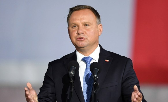 epa08769495 (FILE) - A file picture dated 01 September 2020 shows Polish President Andrzej Duda in Gdansk, Poland (issued 24 October 2020). Polish President Andrzej Duda has tested positive for corona ...