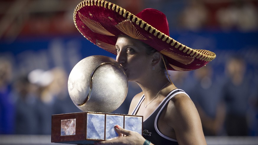 Sombrero und Siegertrophäe aus Acapulco: Timea Bacsinszky.