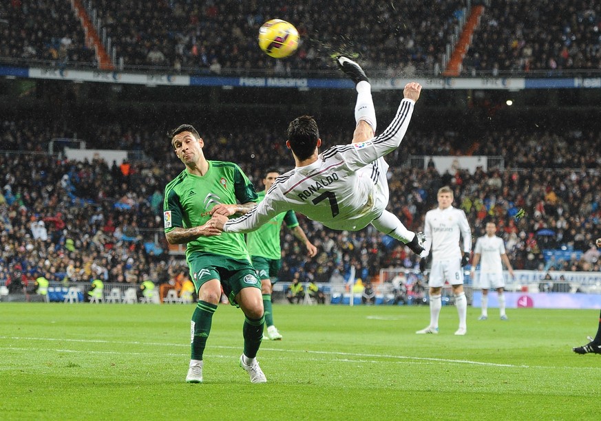 Cristiano Ronaldo in der Luft: Manchmal schön, manchmal weniger.