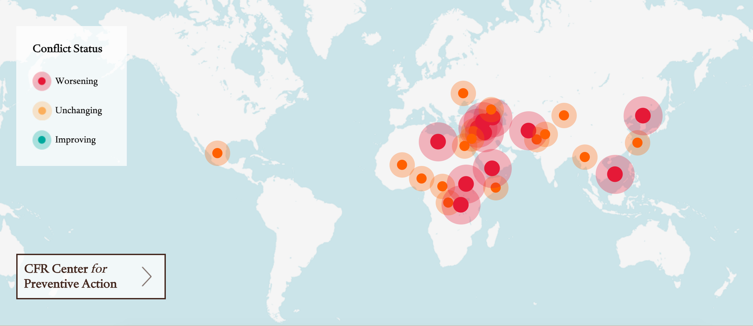 Im Nahen Osten und in Afrika befinden sich die grössten Konfliktherde.&nbsp;