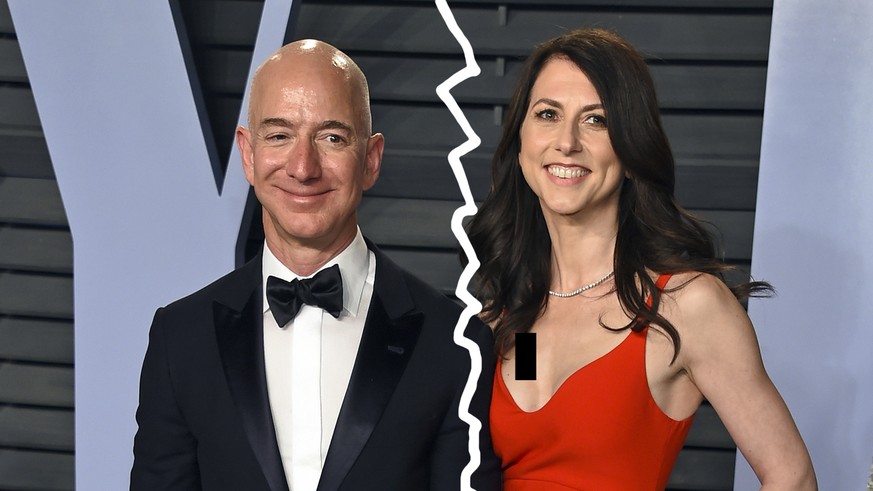FILE - In this March 4, 2018 file photo, Jeff Bezos and wife MacKenzie Bezos arrive at the Vanity Fair Oscar Party in Beverly Hills, Calif. The founder of Amazon and his wife have made their largest p ...