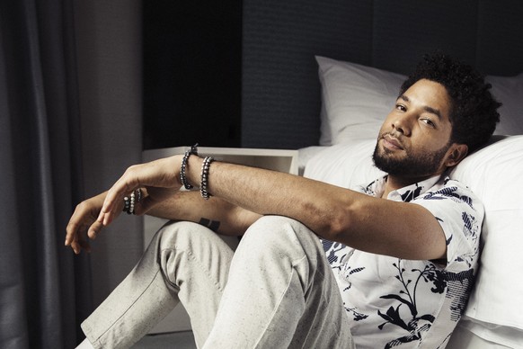 FILE - In this March 6, 2018 file photo, actor-singer Jussie Smollett, from the Fox series, &quot;Empire,&quot; poses for a portrait in New York. Smollett&#039;s &quot;Ha Ha (I Love You)&quot; was nam ...