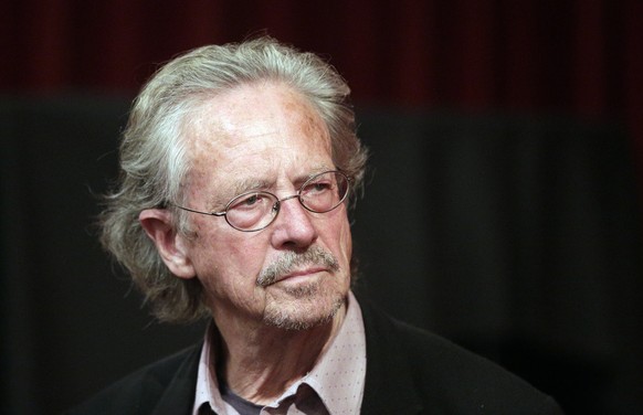 epa07909720 (FILE) - Austrian novelist Peter Handke prior to an interview at the Metro cinema in Vienna, Austria, 16 October 2014 (reissued 10 October 2019). The Nobel Prize in Literature for 2019 is  ...