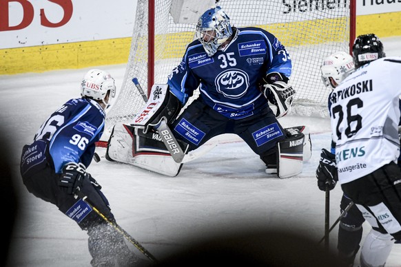 Ambri`s goalkeeper Ludovic Waeber during the game between HC Ambri-Piotta and TPS Turku, at the 93th Spengler Cup ice hockey tournament in Davos, Switzerland, Saturday, December 28, 2019. (KEYSTONE/Me ...