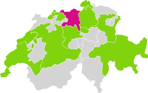 Schweiz-Karte mit Kantone bei Anhörung zu Covid-1-Verordnung Statement gegeben haben