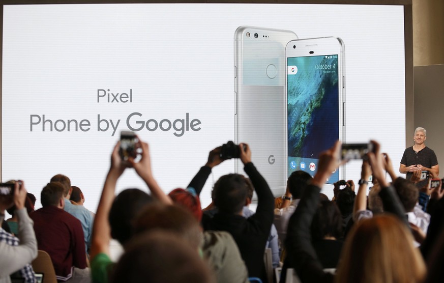 Rick Osterloh, SVP Hardware at Google, introduces the Pixel Phone by Google during the presentation of new Google hardware in San Francisco, California, U.S. October 4, 2016. REUTERS/Beck Diefenbach T ...