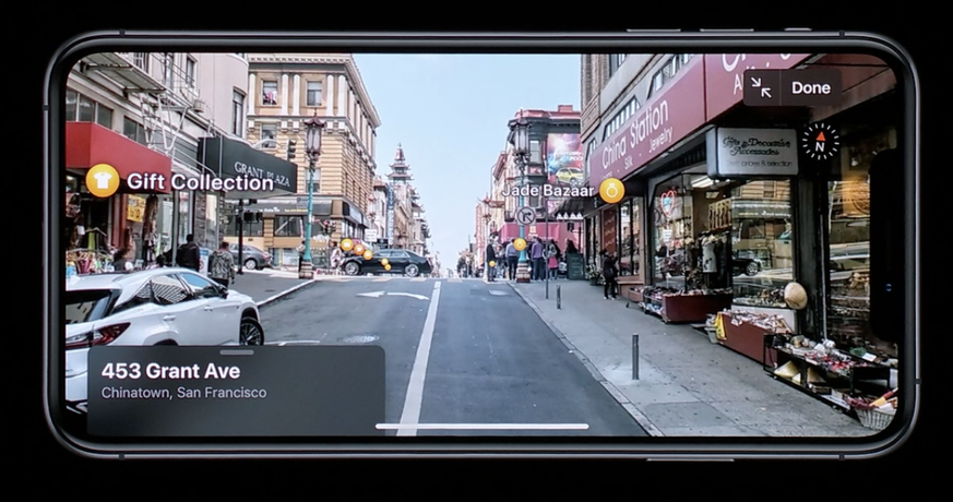 Das neue Apple Maps bringt Strassenansichten, wie bei Street View.