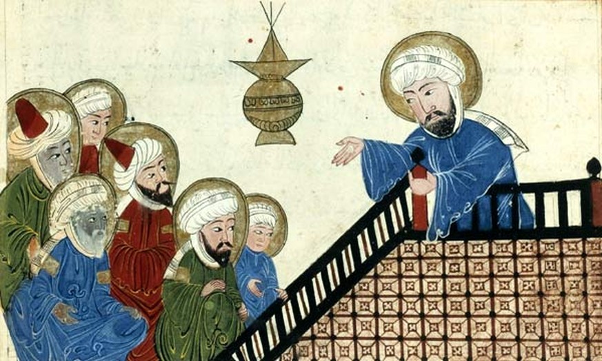 Mohammed hält seine Abschiedspredigt.