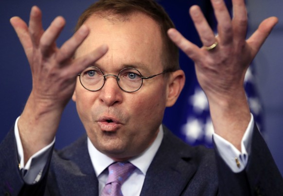FILE - In this March 22, 2018, file photo, Office of Management and Budget Director Mick Mulvaney speaks in the Brady press briefing room at the White House in Washington. President Donald Trump has n ...