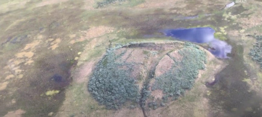 Diese Luftaufnahme zeigt den Ort eines möglichen neuen Kraters.