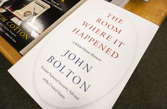 epa08504046 Former National Security Advisor John Bolton&#039;s new book about the Trump White House &#039;The Room Where It Happened: A White House Memoir&#039; on sale the first day of its release a ...