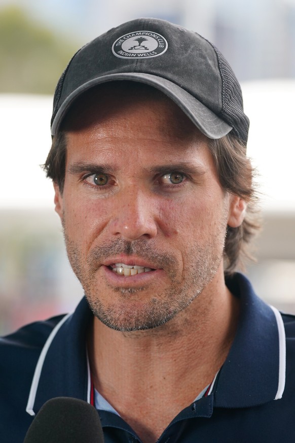 epa08169219 Tommy Haas of Germany takes part in the Legends All Access Hour at the Australian Open tennis tournament at Melbourne Park in Melbourne, Australia, 27 January 2020. EPA/SCOTT BARBOUR AUSTR ...