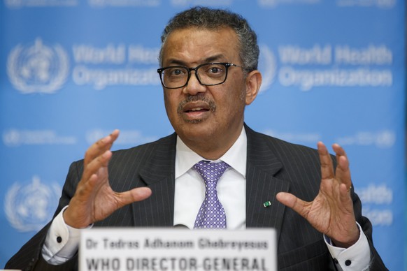epa08286540 (FILE) - Tedros Adhanom Ghebreyesus, Director General of the World Health Organization (WHO), informs to the media about the last updates regarding on the novel coronavirus COVID-19 during ...