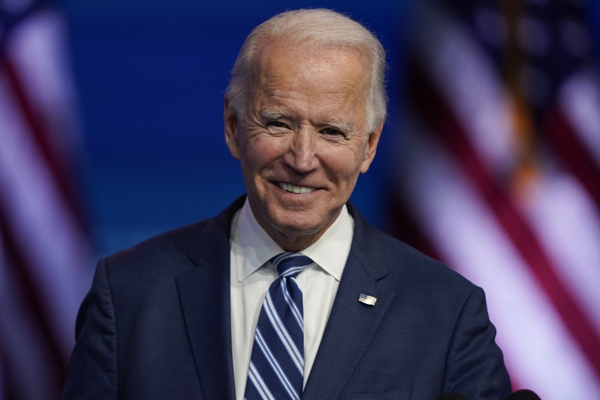 President-elect Joe Biden smiles as he speaks Tuesday, Nov. 10, 2020, at The Queen theater in Wilmington, Del. (AP Photo/Carolyn Kaster)
Joe Biden