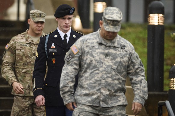 FILE - In this Dec. 22, 2015, file photo, U.S. Army Sgt. Bowe Bergdahl leaves the courthouse after his arraignment hearing at Fort Bragg, N.C. Bergdahl, who was held captive by the Taliban for half a  ...