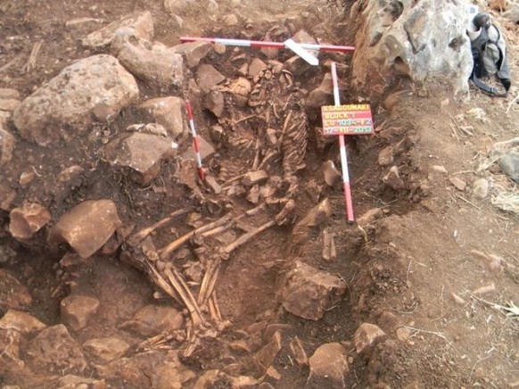 Skelettfund in Ksagounaki, Griechenland