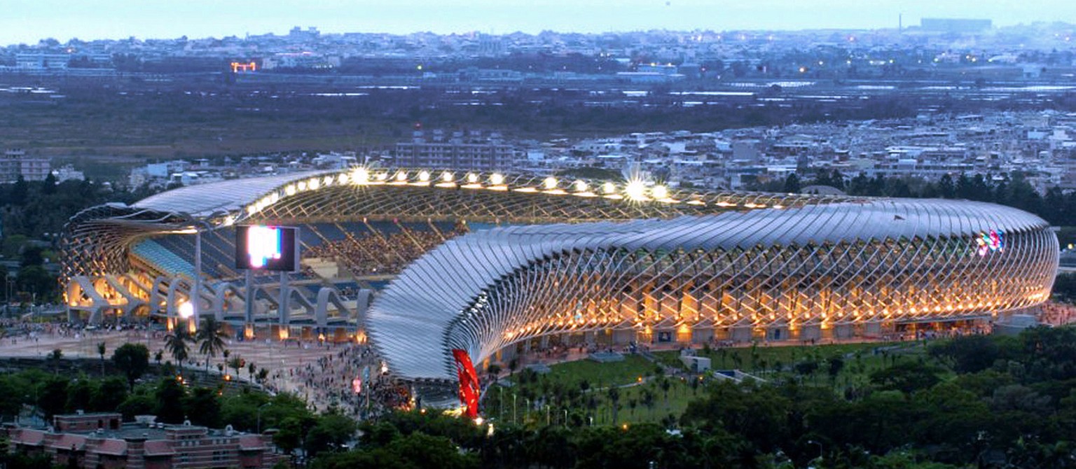 In this undated photo released by Kaohsiung Organizing Committee on Sunday, July 12, 2009, the main stadium for the World Games in the southern Taiwan city of Kaohsiung is shown. The quadrennial World ...