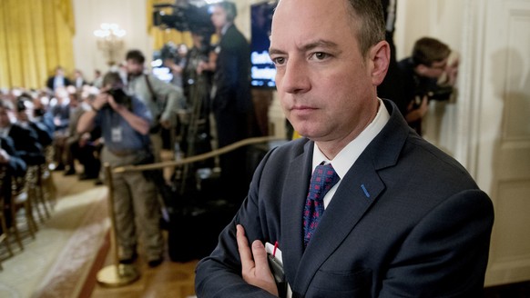 FILE - In this June 5, 2017, file photo, Reince Priebus, chief of staff to President Donald Trump, attends an event at the White House in Washington. Priebus, who was replaced by retired Gen. John Kel ...